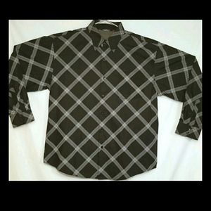 Brooklyn Express Black White Gray Striped Shirt